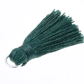 3.5cm  DIY Handmade Tassels, Short Handmade Tassels for jewelry making Necklace Earrings Dark green,10pcs/lot