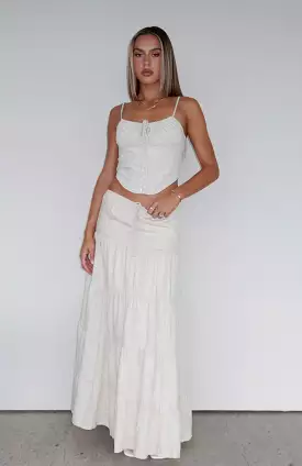 Act The Part Linen Maxi Skirt Oat