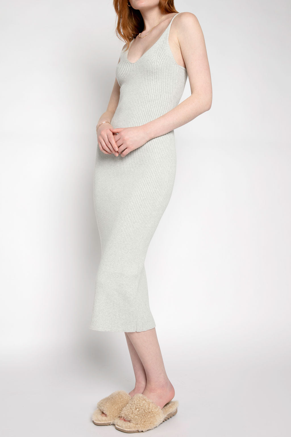 Allison Ribbed Dress in Blizzard