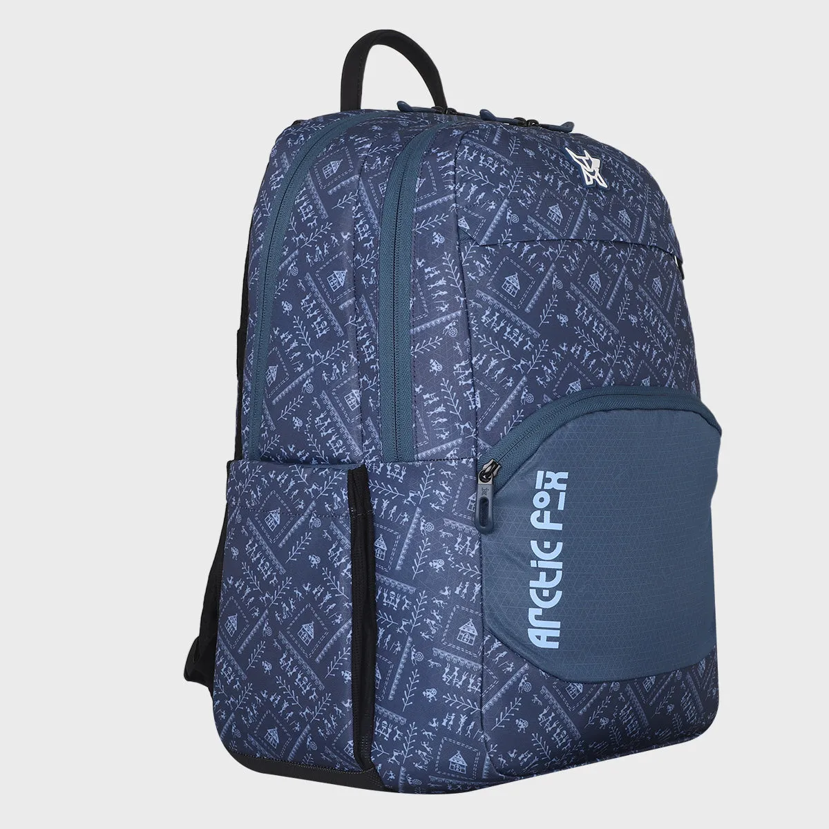 Arctic Fox Warli Dark Denim Laptop Backpack