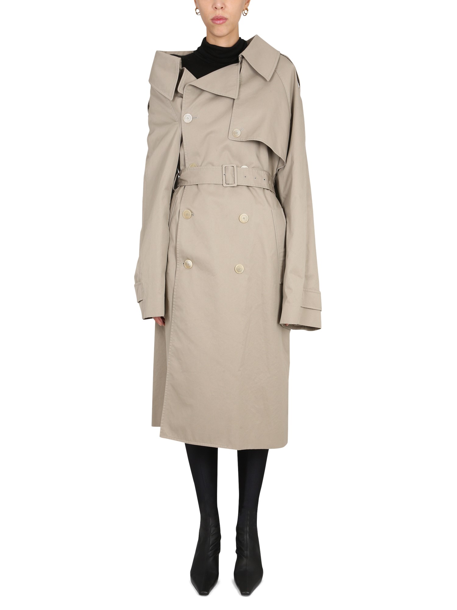 BALENCIAGA    TRENCH OFF THE SHOULDER IN COTONE