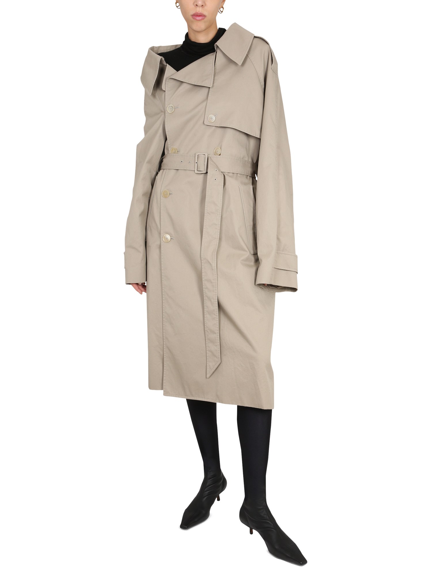 BALENCIAGA    TRENCH OFF THE SHOULDER IN COTONE