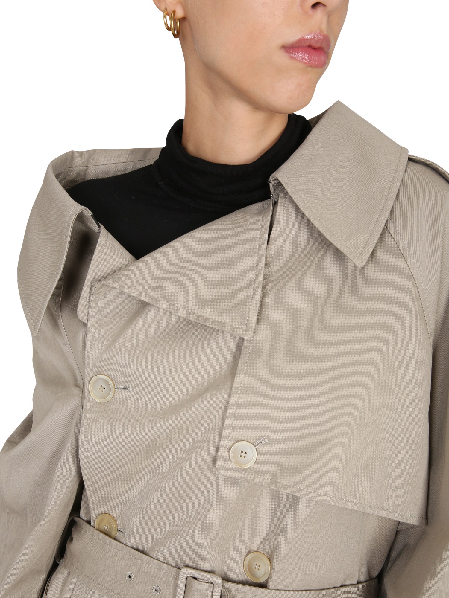 BALENCIAGA    TRENCH OFF THE SHOULDER IN COTONE