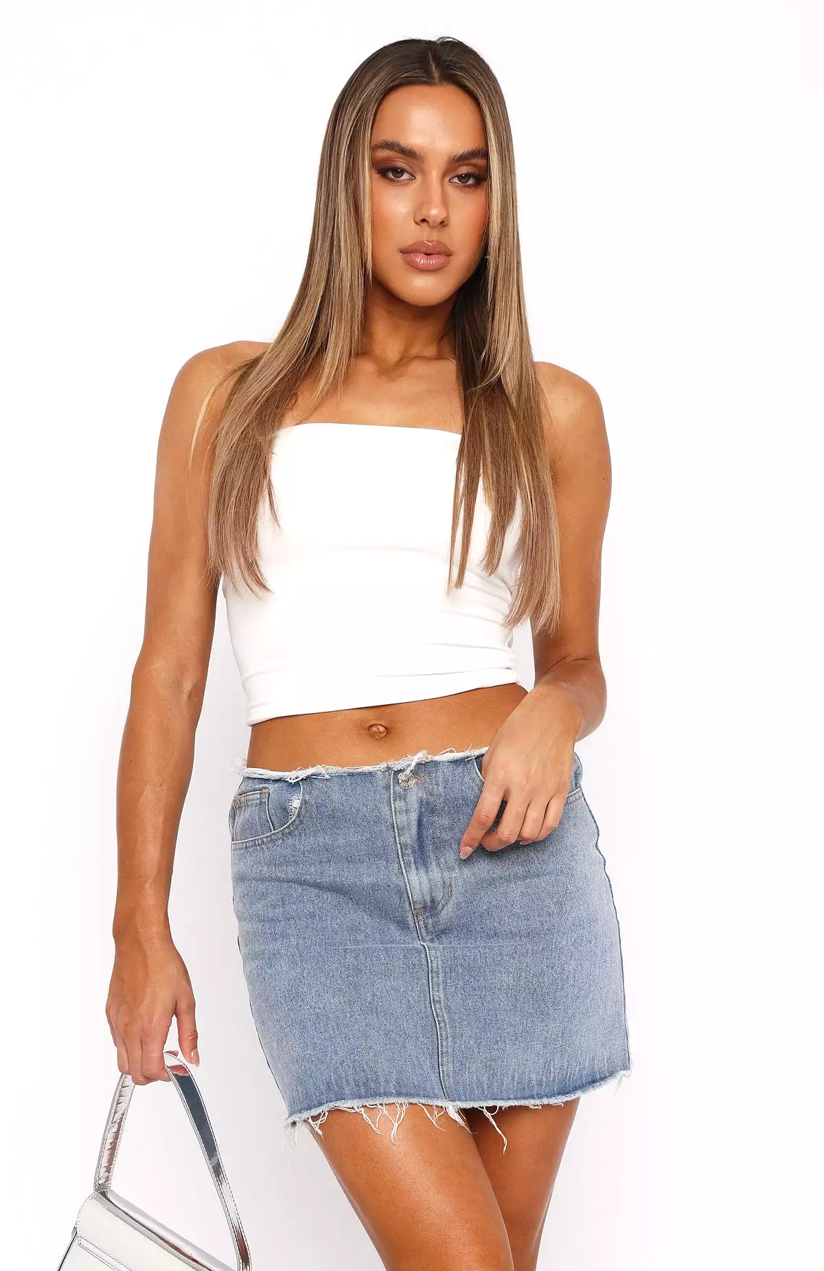 Be Without You Denim Mini Skirt Blue