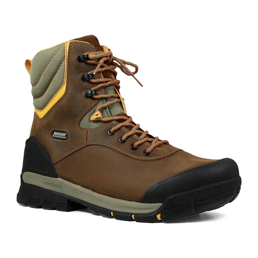 Bogs Mens Bedrock 8” inch Comp Toe Insulated Waterproof Boot- Brown Multi