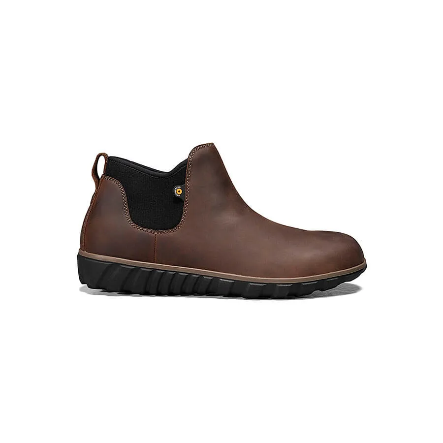 Bogs Mens Casual Leather Waterproof Chelsea Boot- Brown Oiled Leather