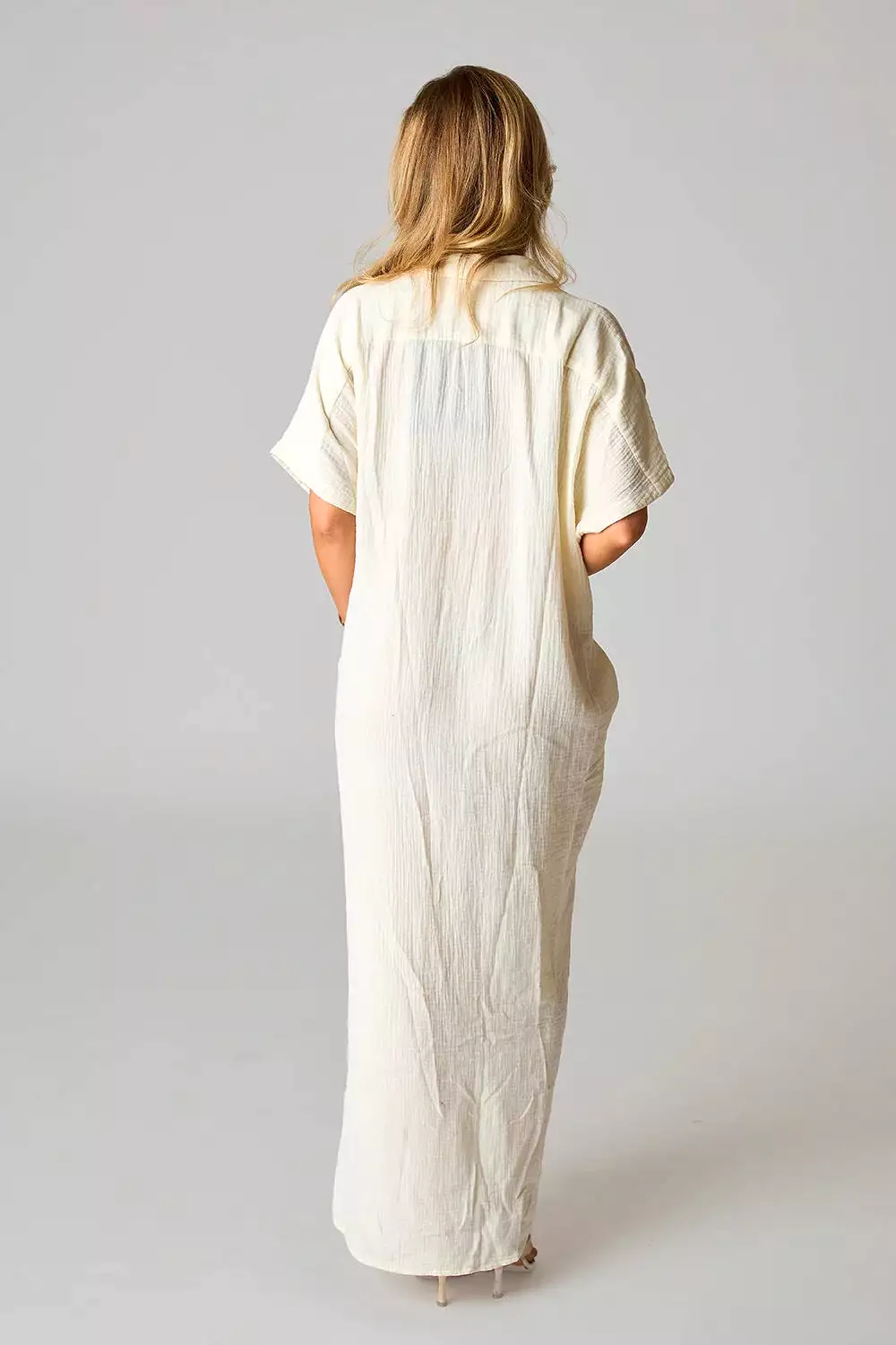 Camen Cover Up Maxi Dress in Vanilla