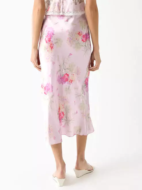 Castle Floral Midi Slip Skirt