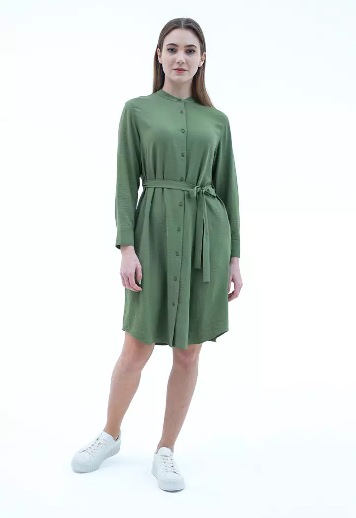 Casual Collared Shirt Dress