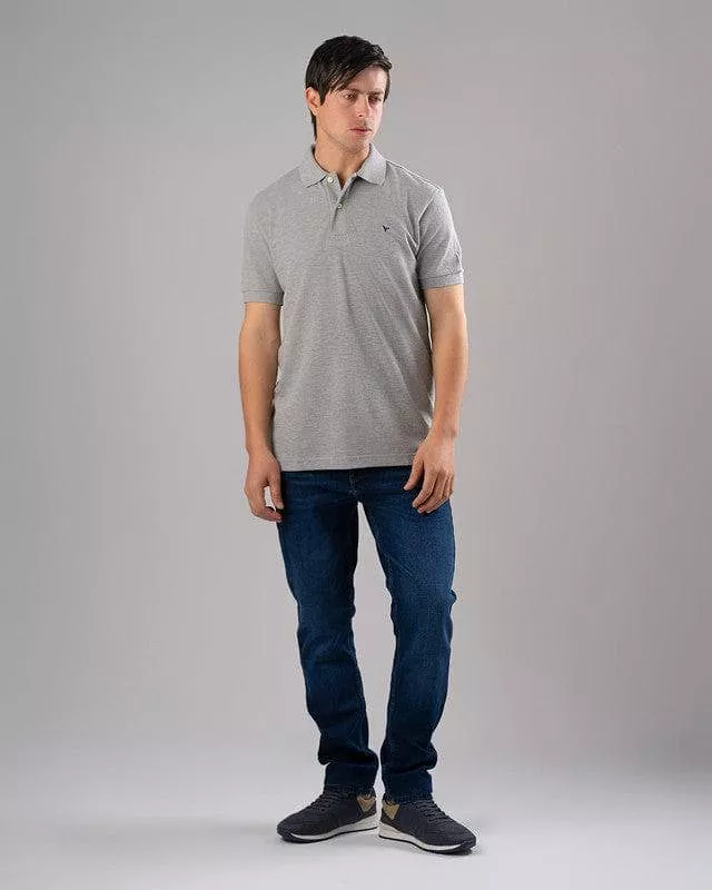 CLASSIC FIT PIQUE POLO SHIRT - Dark Chinée