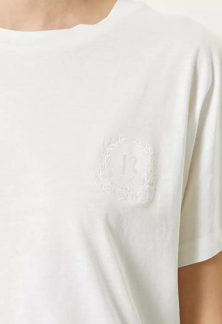 Collection Logo Embroidered T-Shirt Beige