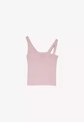 Designer Strapped Solid Sleeveless Knitted Top