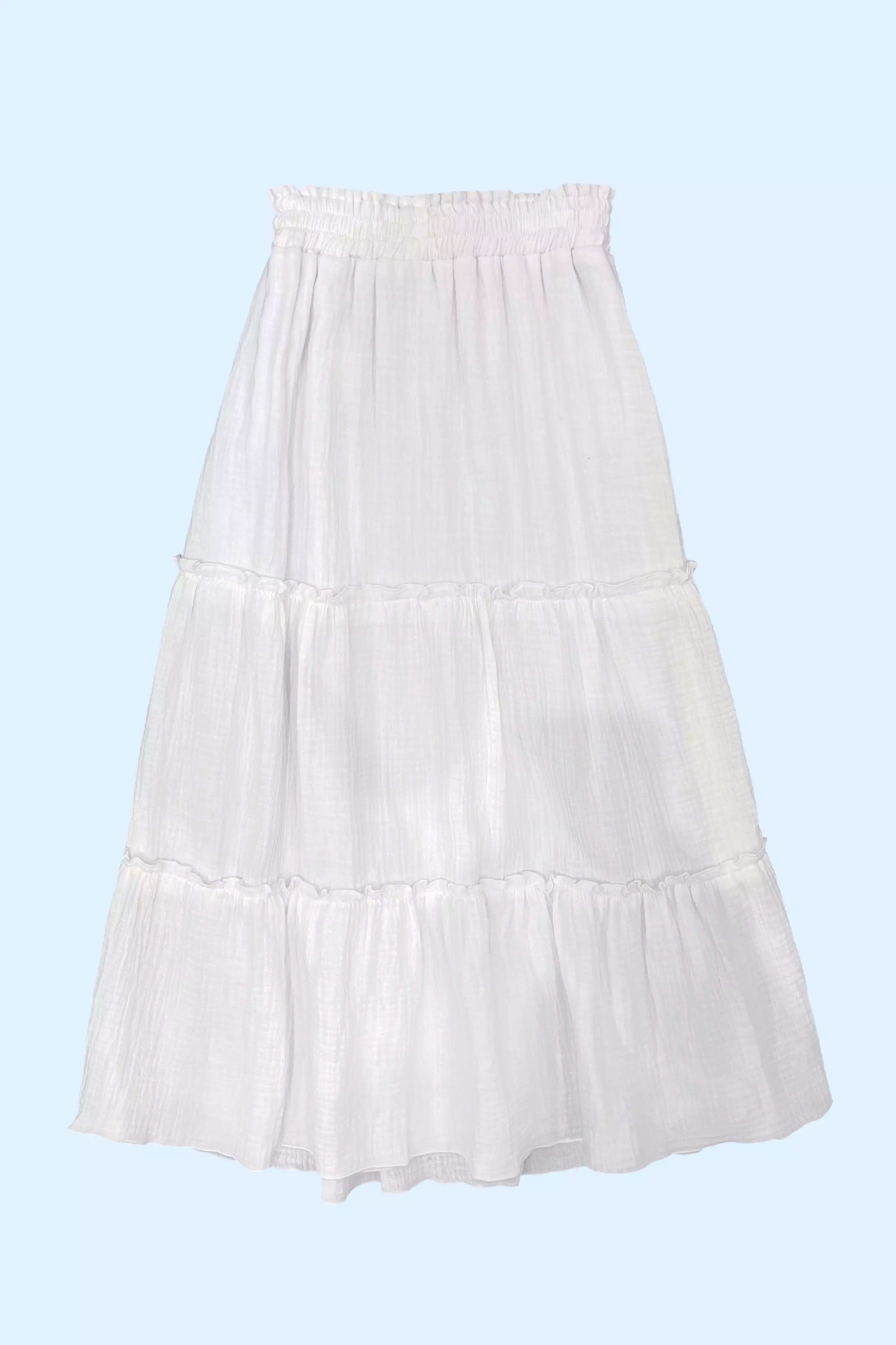 Gauze Elastic Waist Maxi Skirt