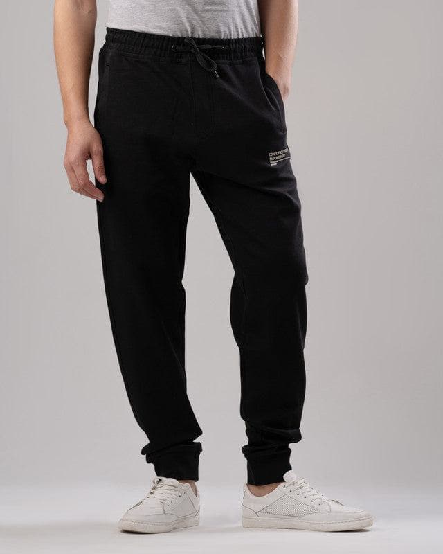 JOGGER WAIST SWEATPANTS  - BLACK