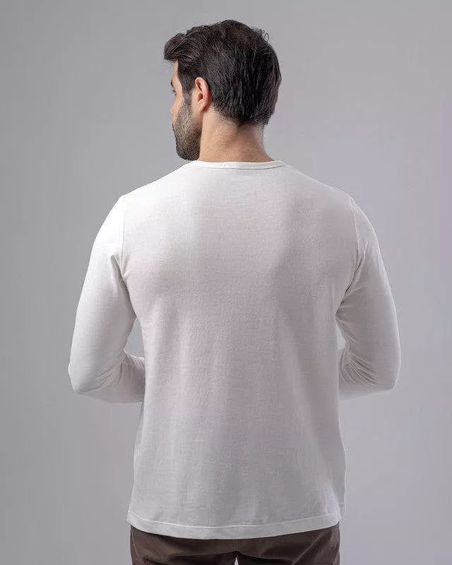 LONG SLEEVE SLIM T-SHIRT - OFF WHITE