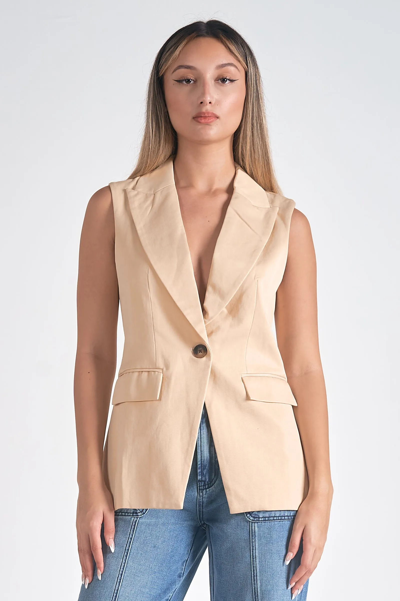 Long Vest with Lapel