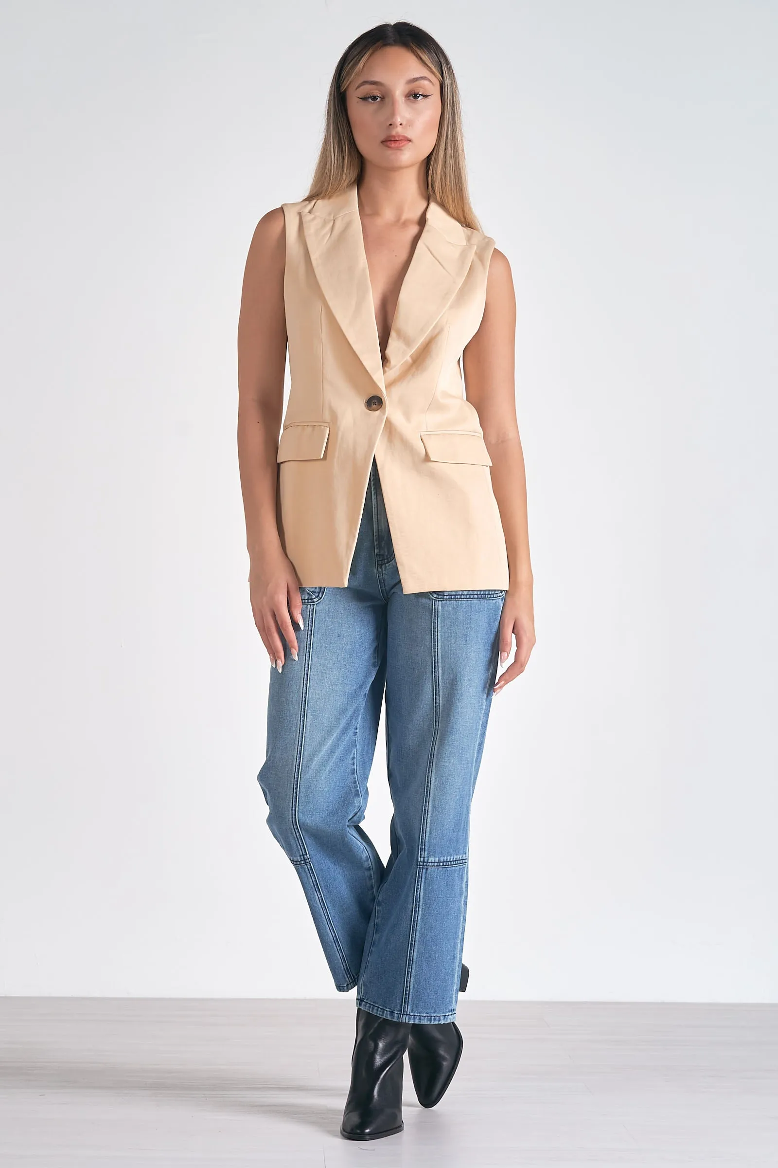 Long Vest with Lapel