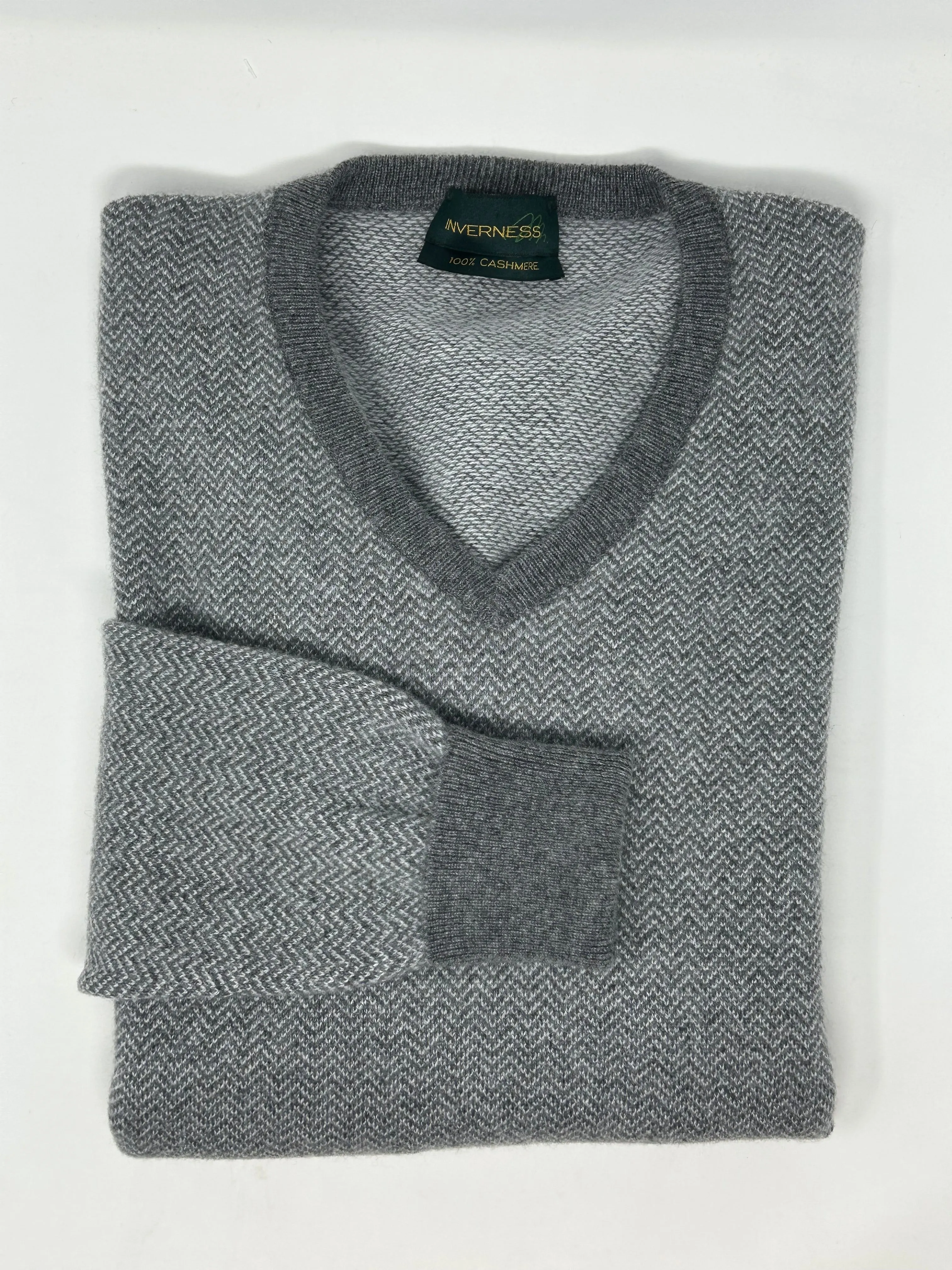 MAGLIONE SCOLLO V SPIGATO 100% PURO CASHMERE