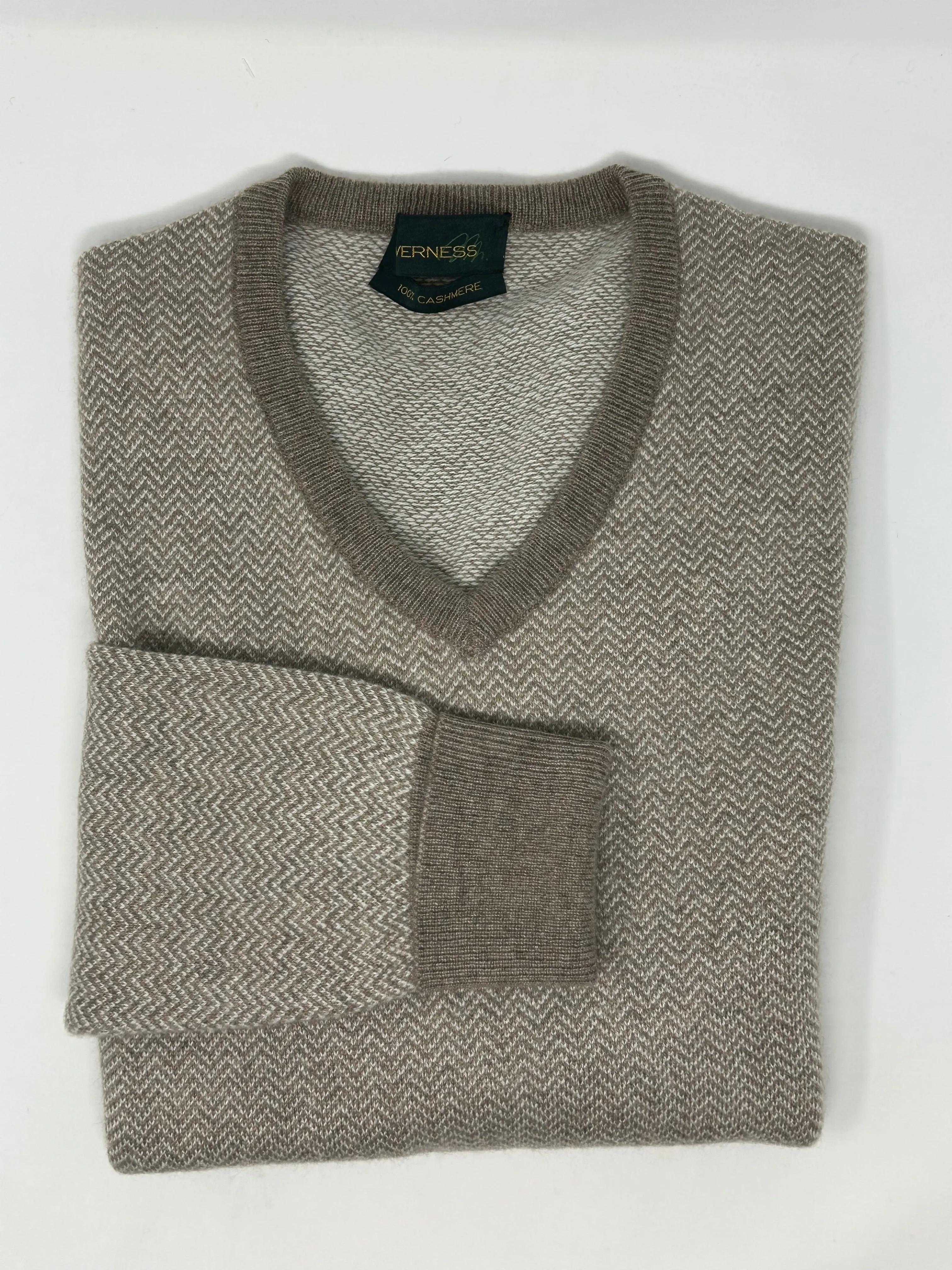 MAGLIONE SCOLLO V SPIGATO 100% PURO CASHMERE