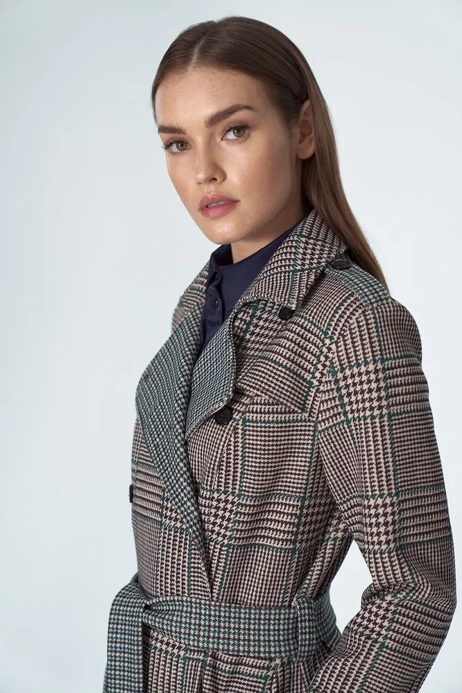 Manteau trench pied de poule