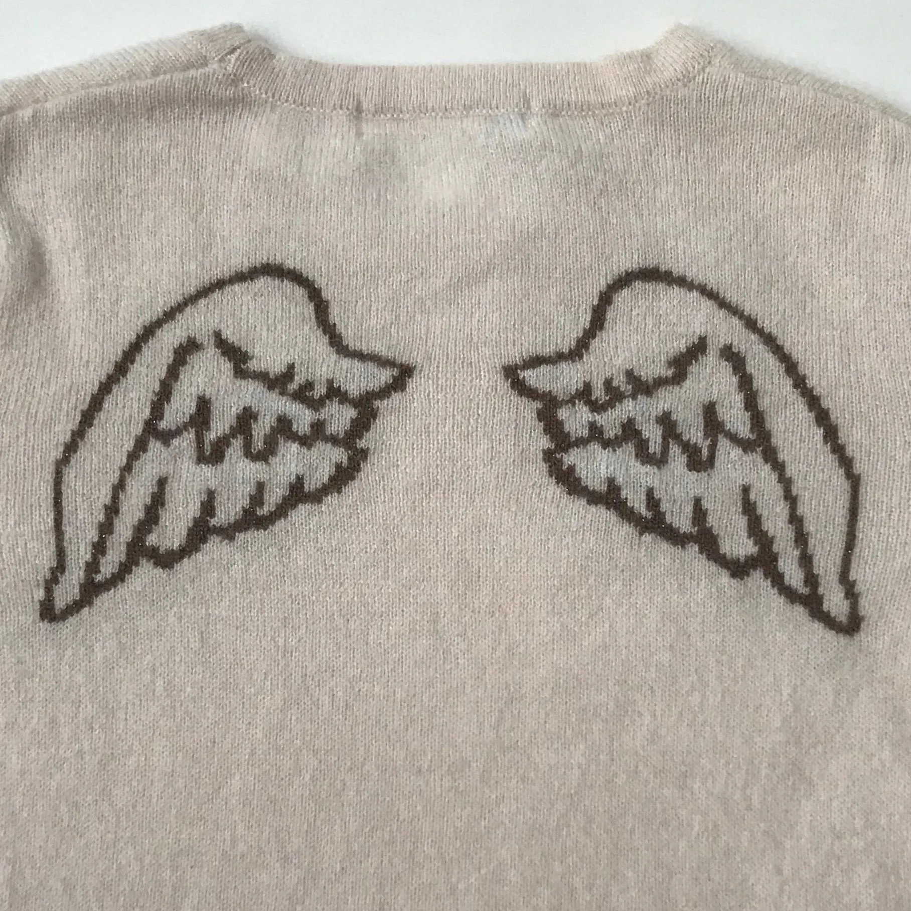 Marie-Chantal Pale Pink Angel Wings Cashmere Jumper