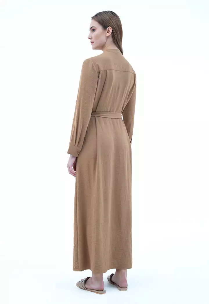 Maxi Shirt Dress With Self-Fabric Belt