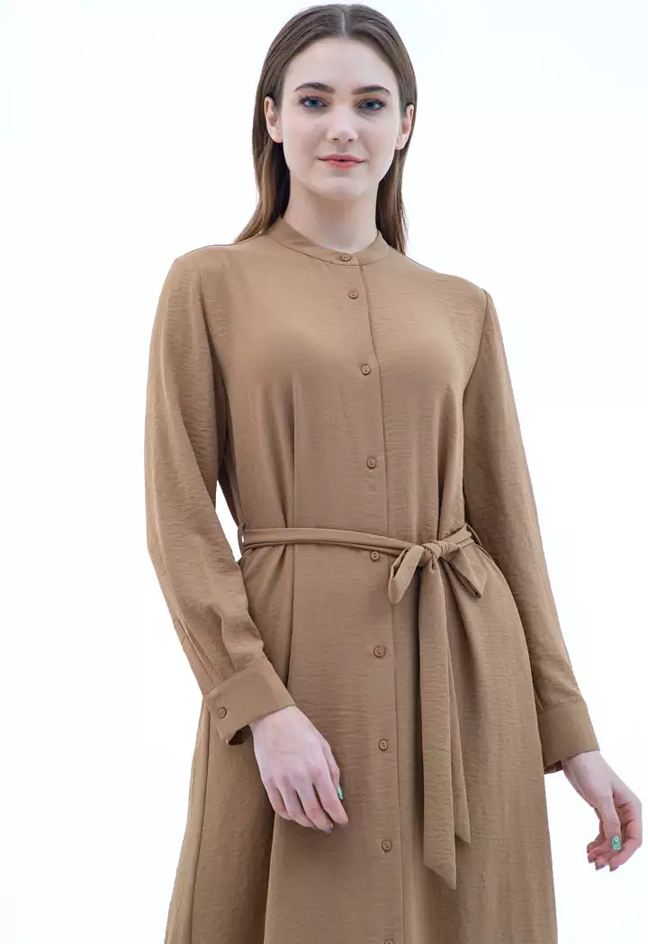 Maxi Shirt Dress With Self-Fabric Belt