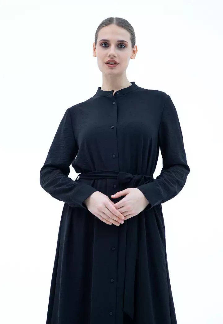 Maxi Shirt Dress With Self-Fabric Belt