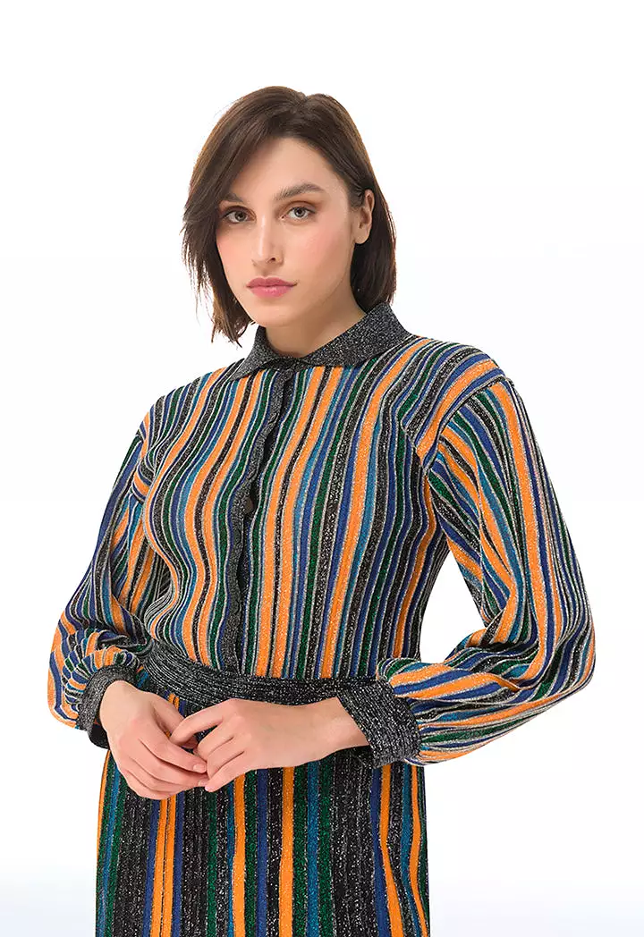 Multicolored Lurex Striped Shirt