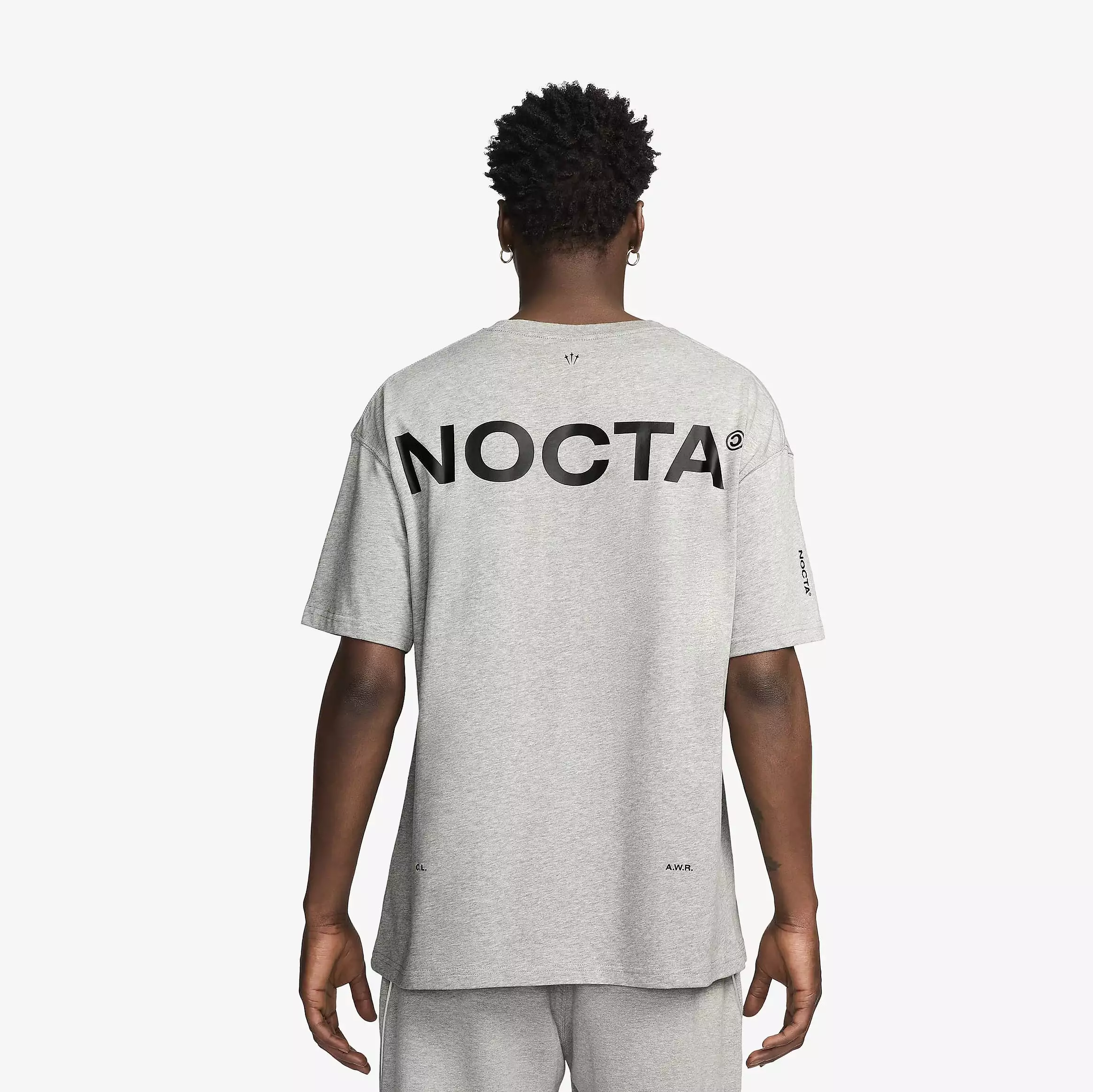 NOCTA Graphic Mens Short Sleeve Shirt (Dark Grey Heather/Matte Silver/Black)