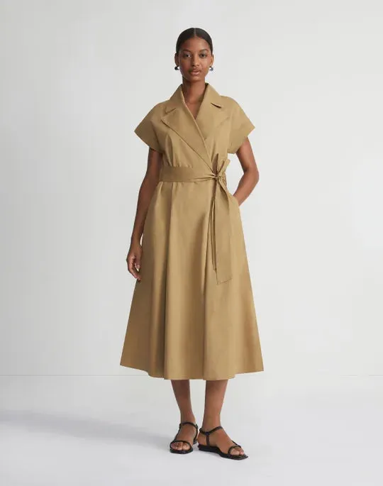 ORGANIC COTTON POPLIN WRAP SHIRTDRESS