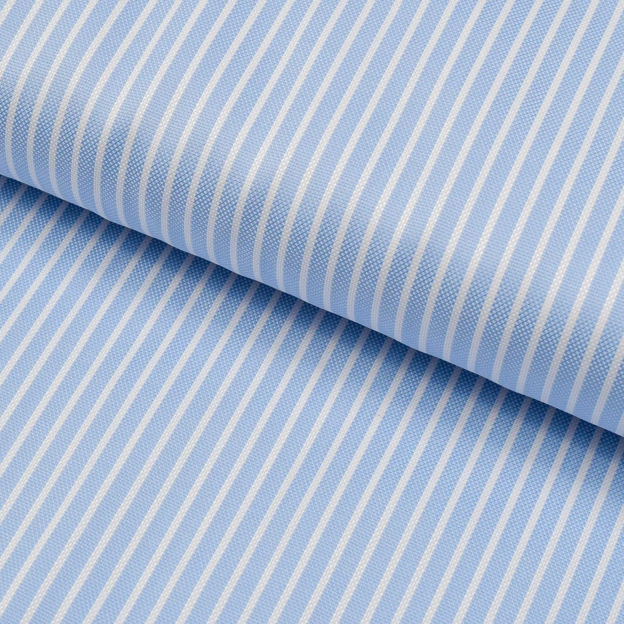 Oxford 120 Blue/White Stripes Cotton Shirt