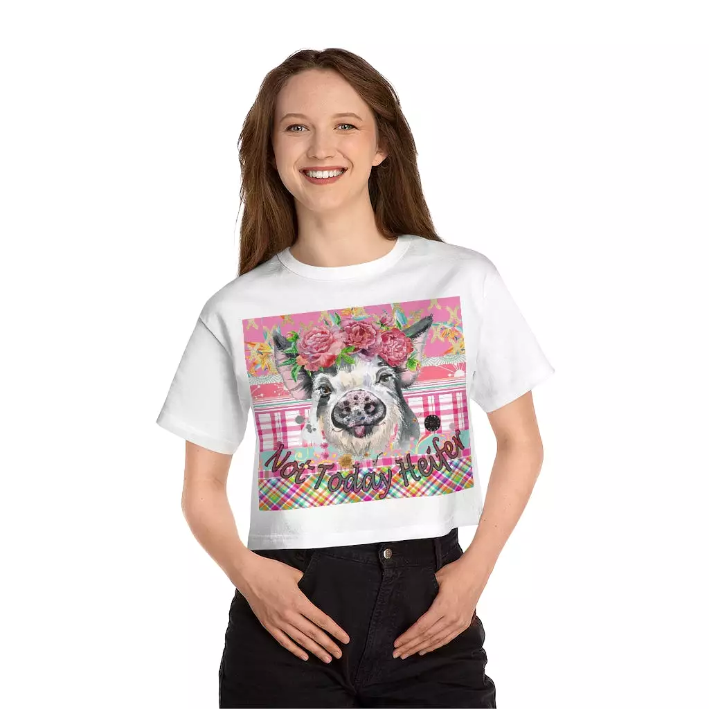 Pink Calypso Piggy Cropped T-Shirt