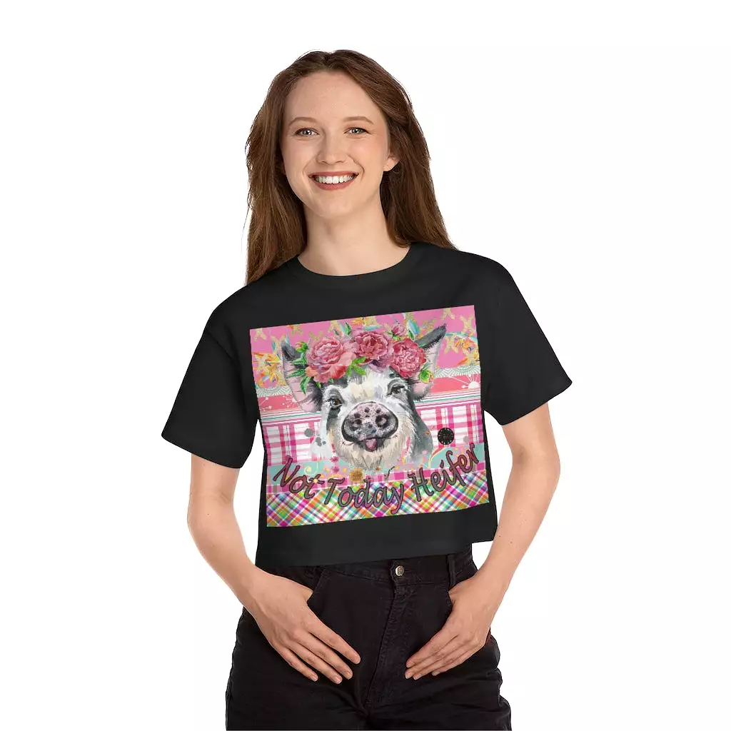 Pink Calypso Piggy Cropped T-Shirt