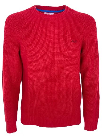 PULLOVER UOMO ROSSO MISTO LANA