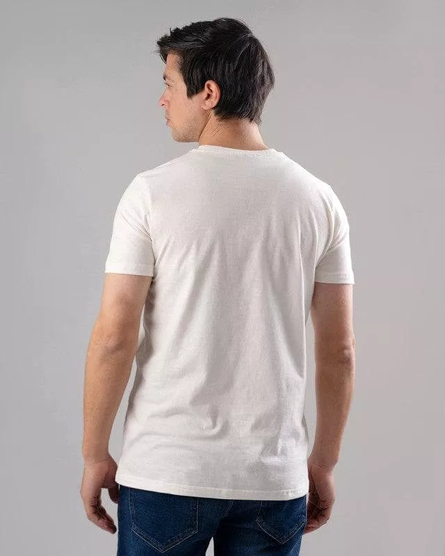 ROUND NECK PRINTED T-SHIRT - OFF WHITE