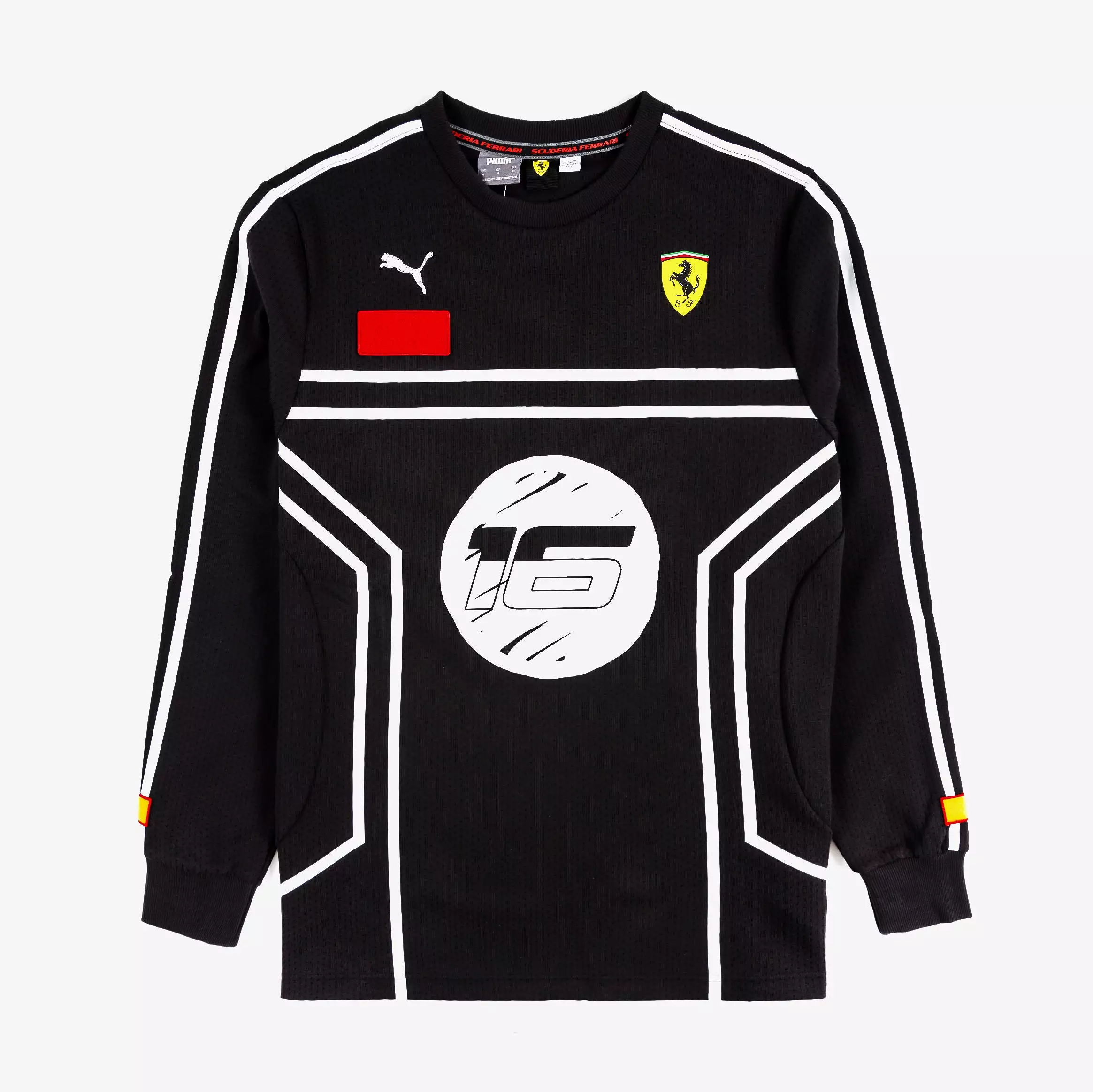 Scuderia Ferrari x Joshua Vides Mesh Mens Long Sleeve Shirt (Black)