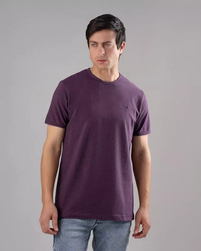 SHORT SLEEVE SLIM T-SHIRT - BURGUNDY