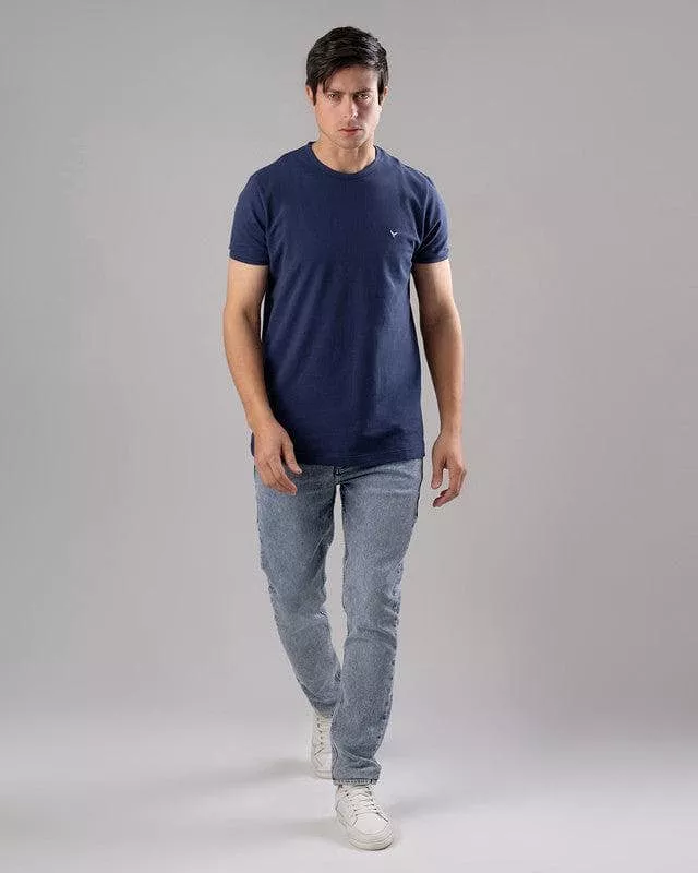 SHORT SLEEVE SLIM T-SHIRT - NAVY