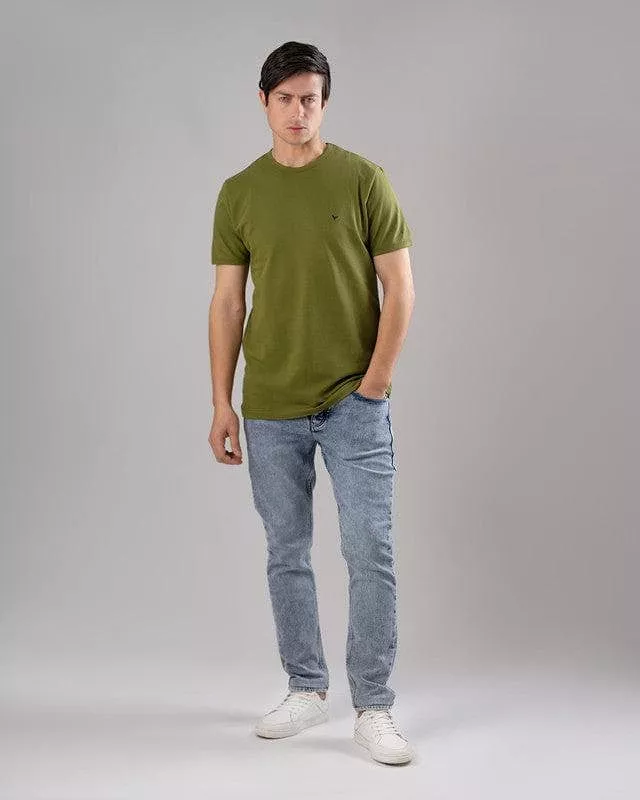 SHORT SLEEVE SLIM T-SHIRT - OLIVE