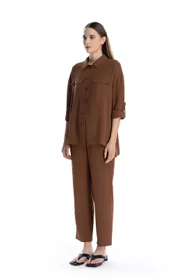 Solid Buttoned Up Shirt With Foldable Sleeves