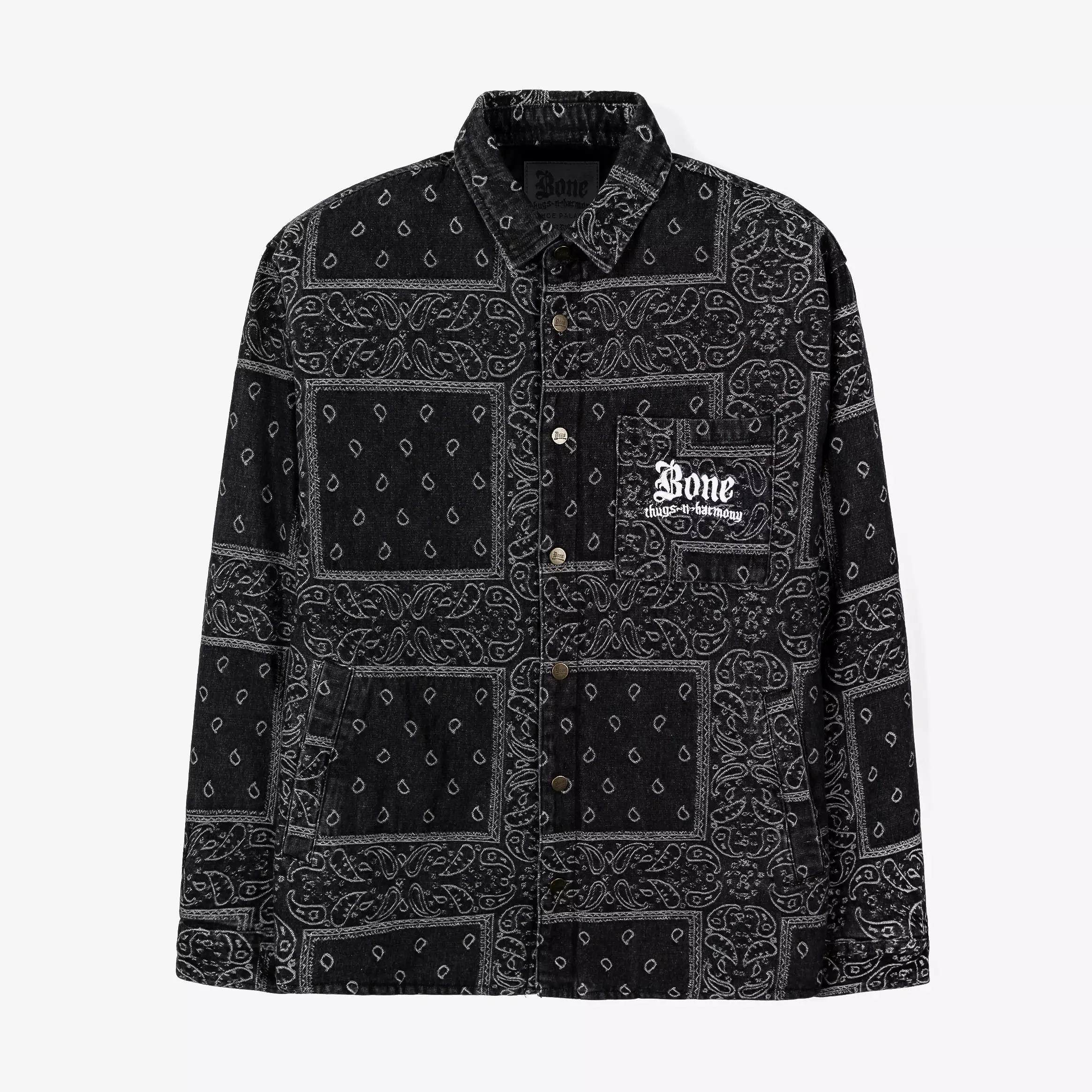 SP x Bone Thugs N Harmony Paisley Denim Jacket (Black/White)