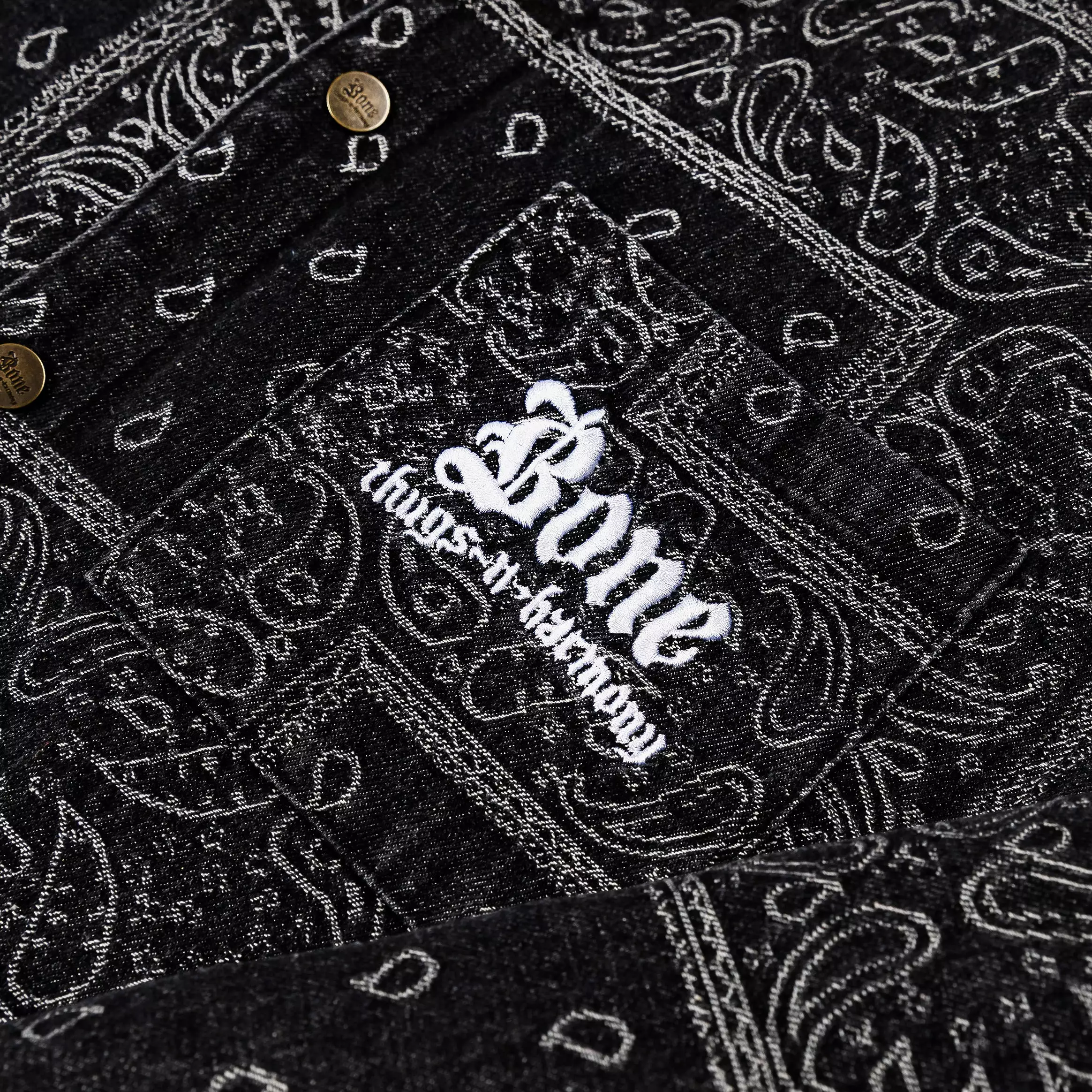 SP x Bone Thugs N Harmony Paisley Denim Jacket (Black/White)