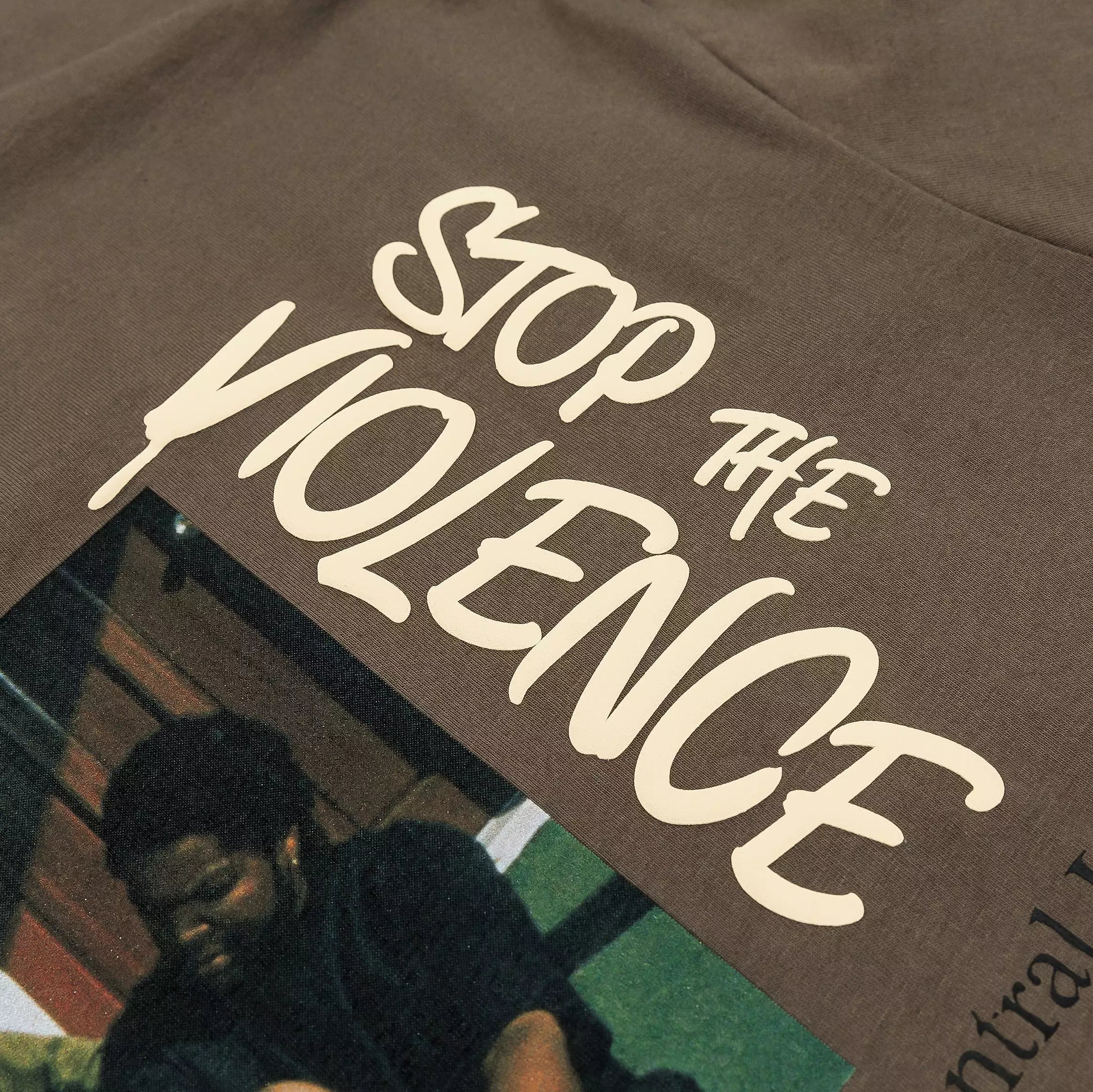 SP x Boyz N The Hood Stop The Violence Mens Short Sleeve Shirt (Brown/Sage)