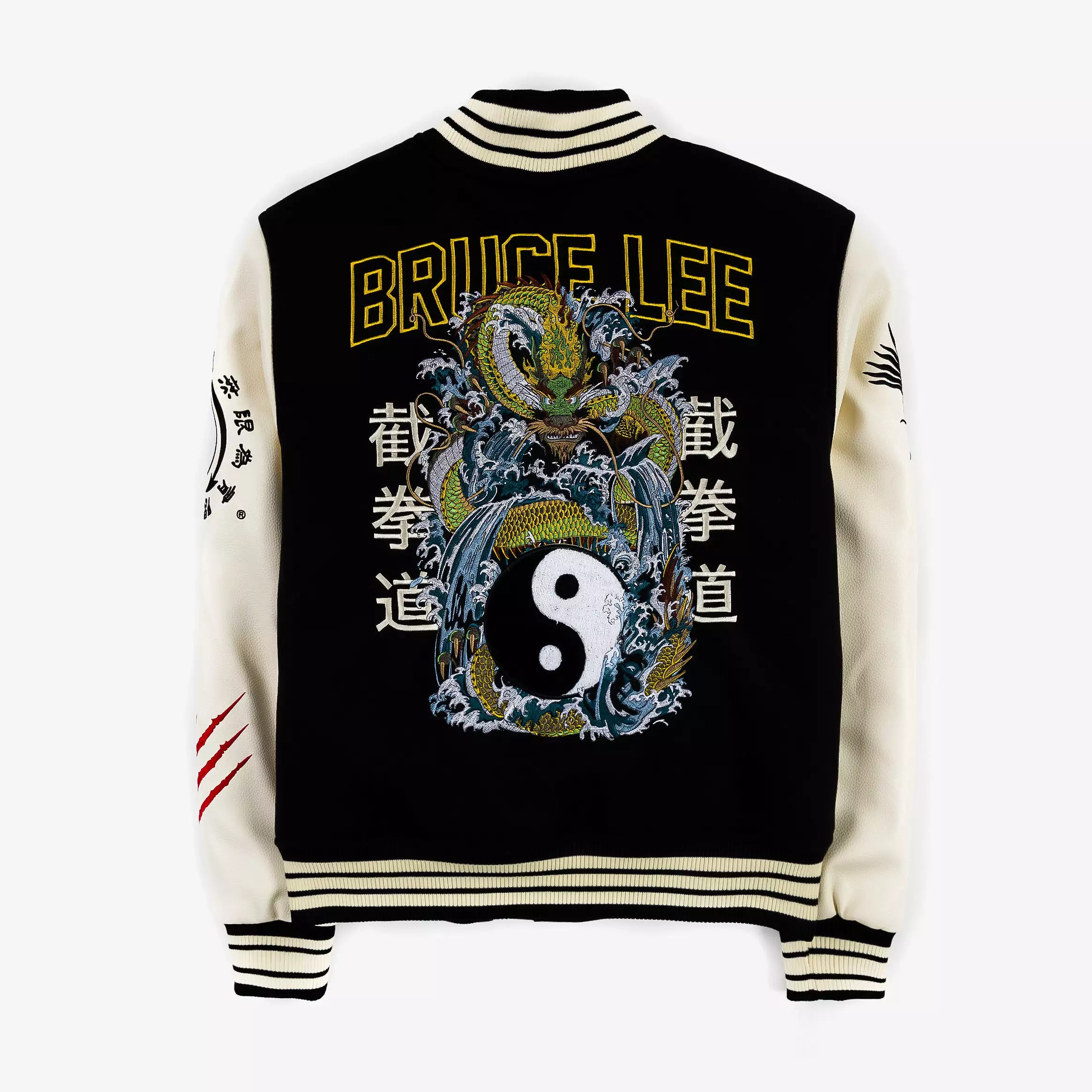 SP x Bruce Lee Varsity Mens Jacket (Black/Beige)