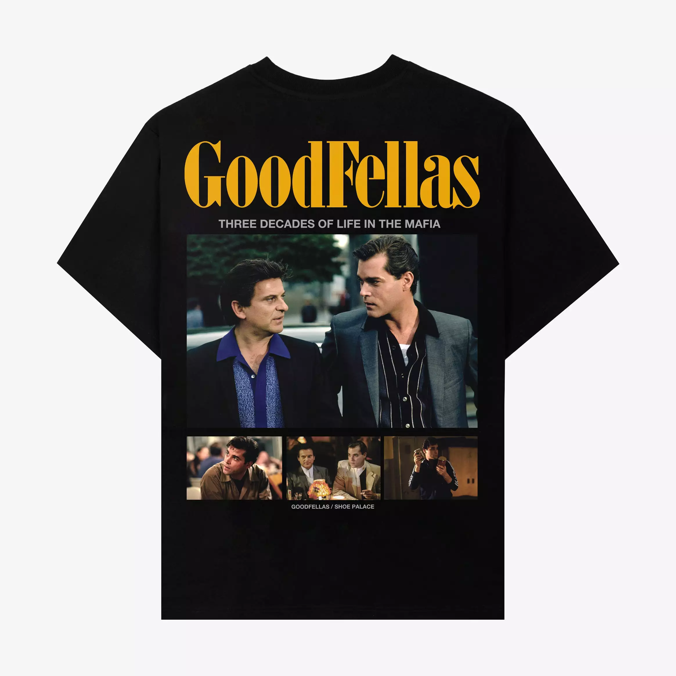 SP x Goodfellas Back Montage Mens Short Sleeve Shirt (Black/Yellow)