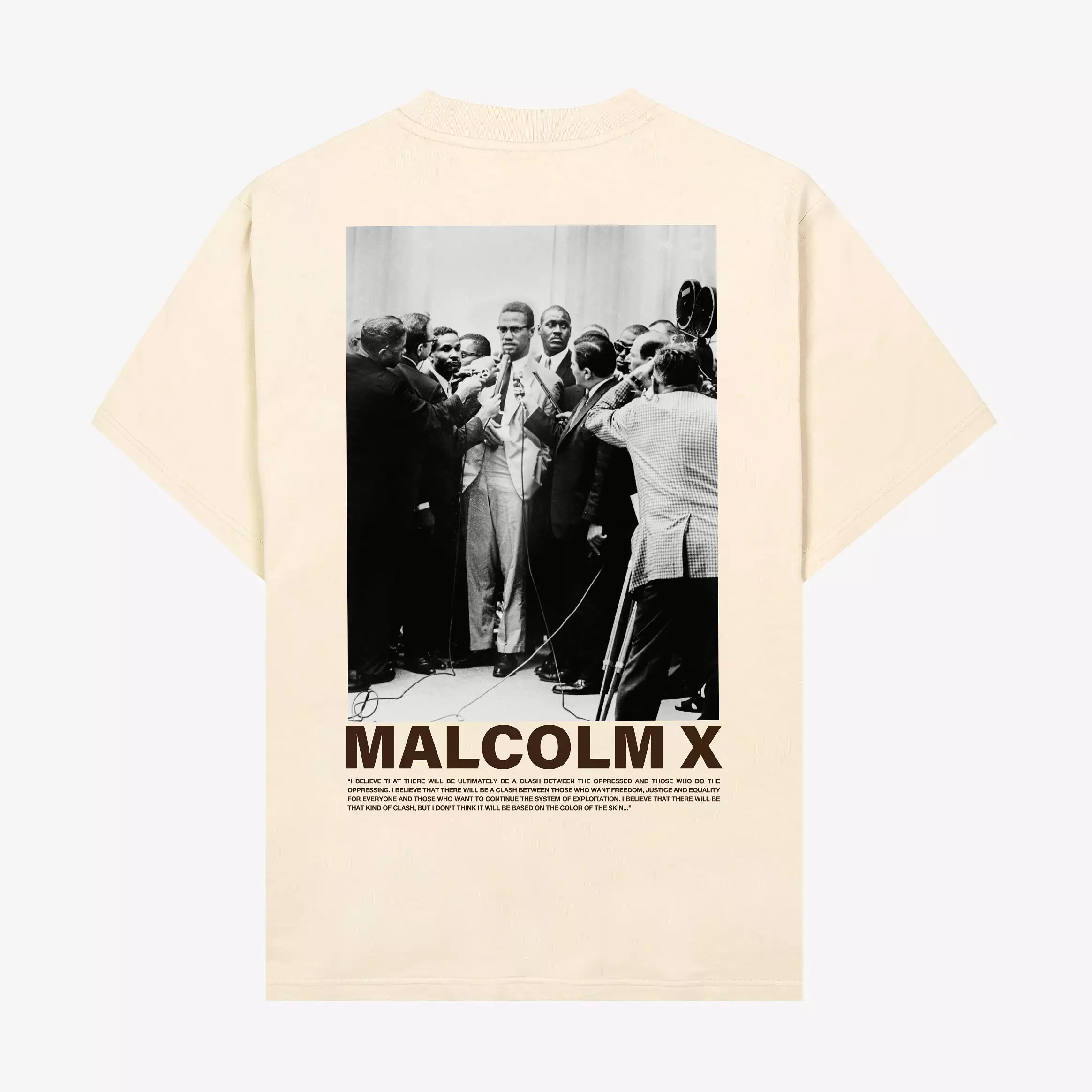 SP x Malcom X Interview Mens Short Sleeve Shirt (Beige/Brown)