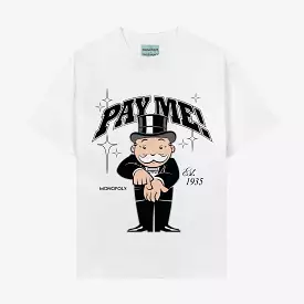 SP x Monopoly Mr. Pay Me Mens Short Sleeve Shirt (White/Black)