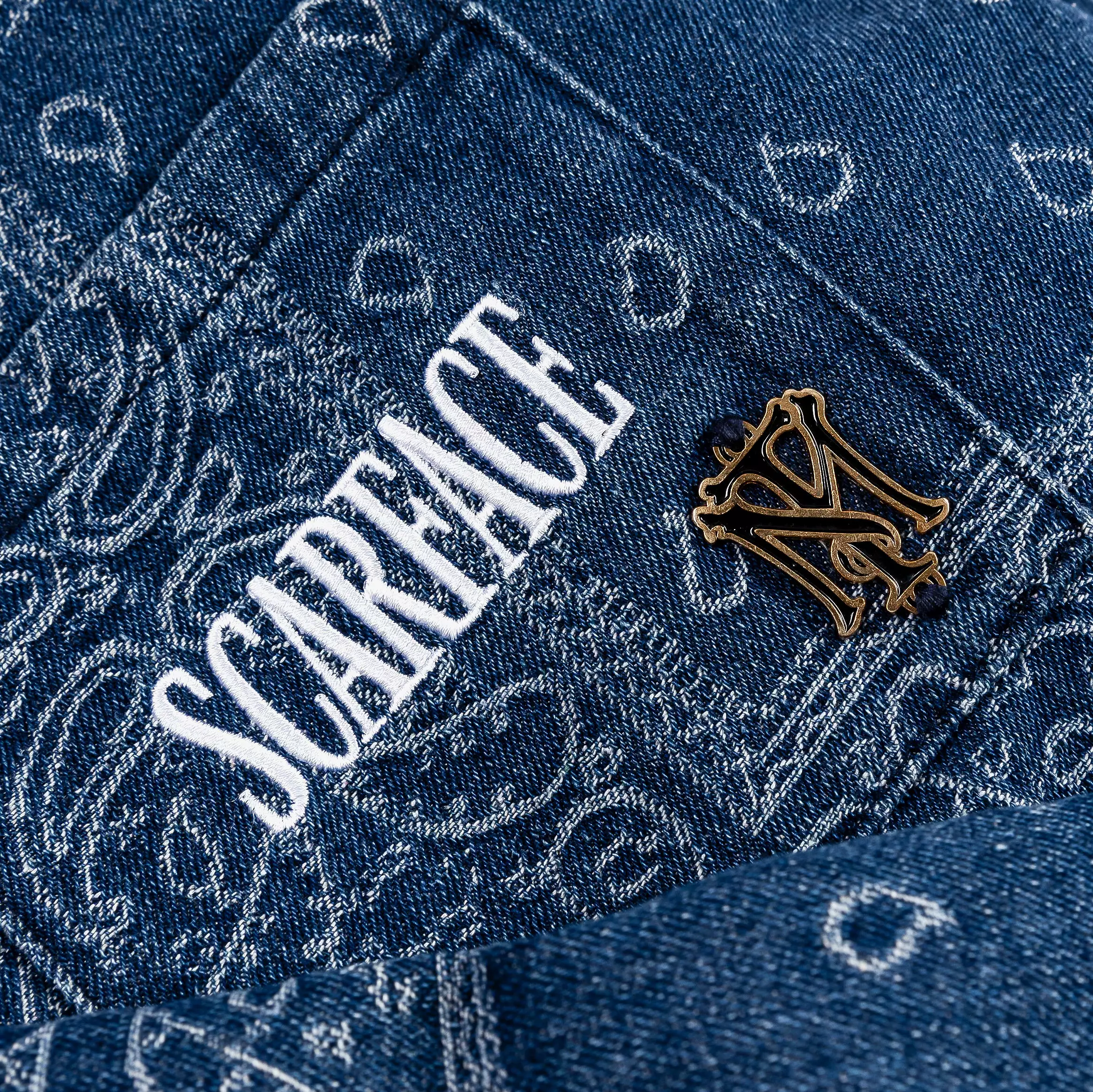 SP x Scarface Denim Paisley Mens Jacket (Blue)