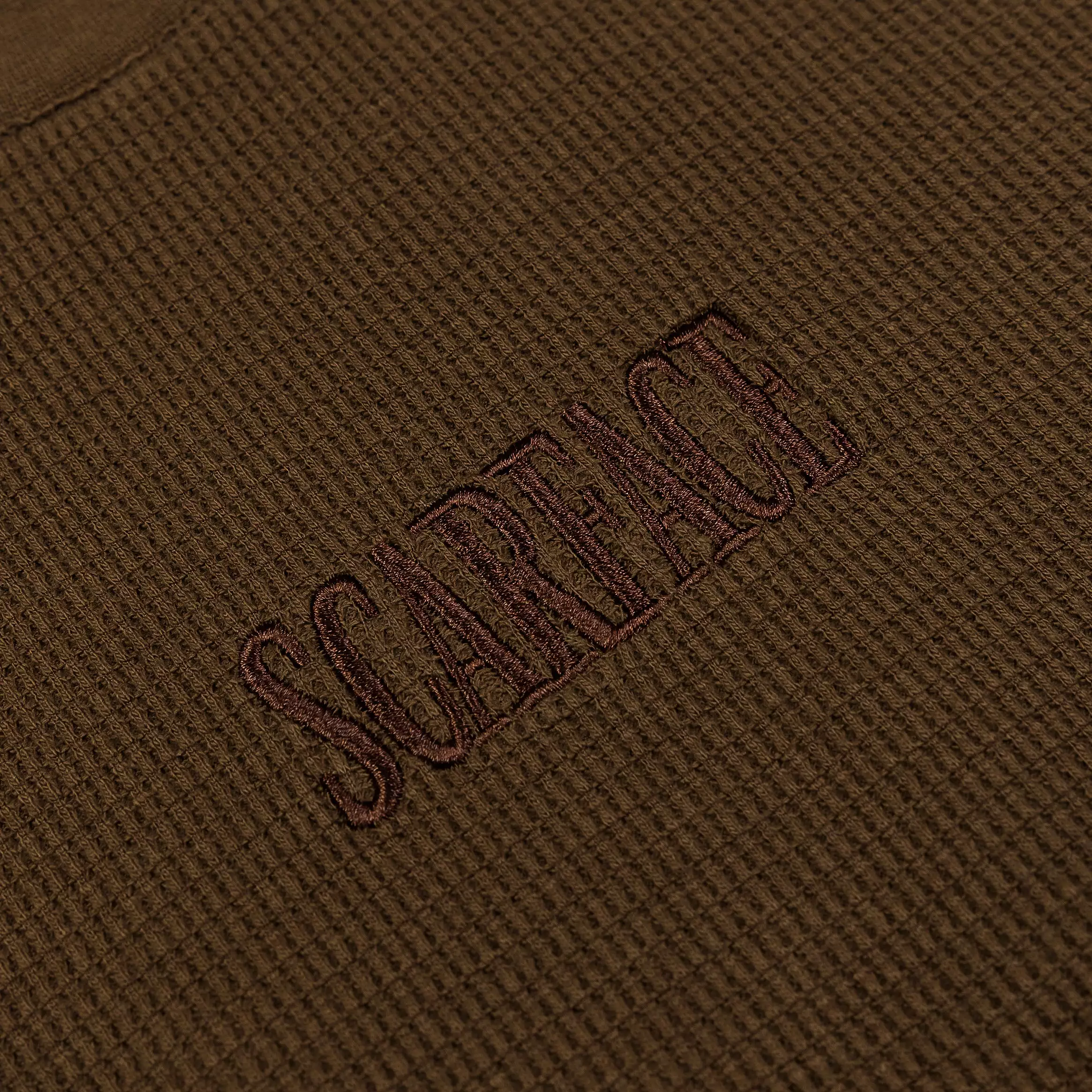 SP x Scarface Logo Thermal Mens Long Sleeve Shirt (Brown)